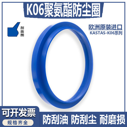 KASTAS进口K06防尘圈聚氨酯刮尘WP6尘封圈 GHM型 J型油缸防尘油封