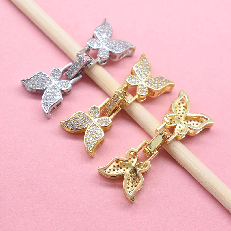 小米珠蝴蝶结扣项链百搭扣