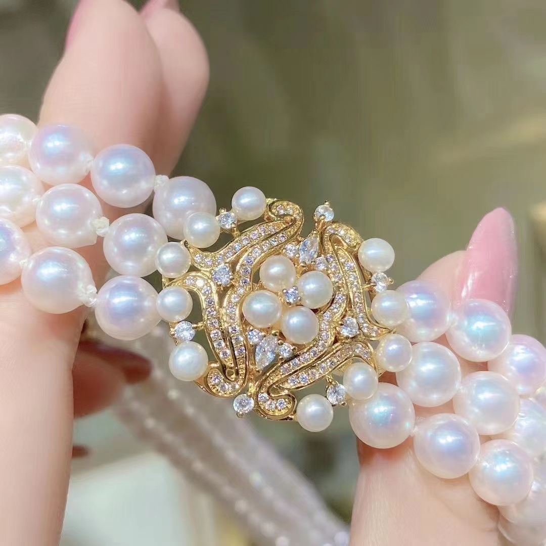 珍珠扣子925银扣手链扣项链扣