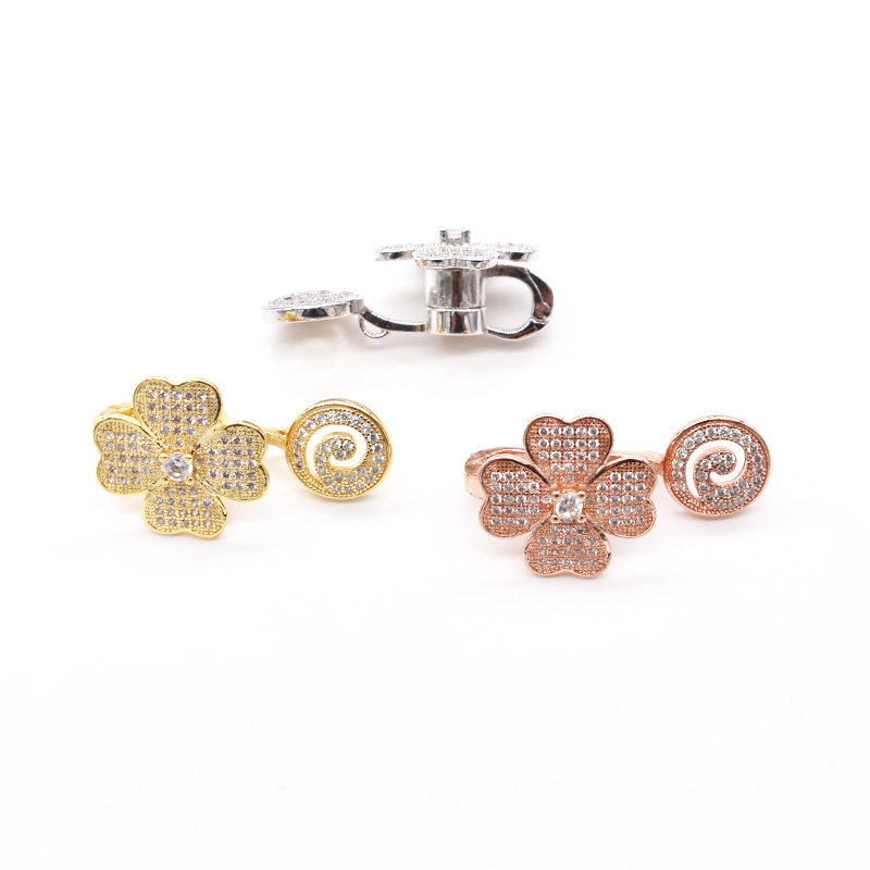 diy玉石珍珠Y字长款毛衣链固定扣头 磁性项链调节夹扣 磁铁扣配件