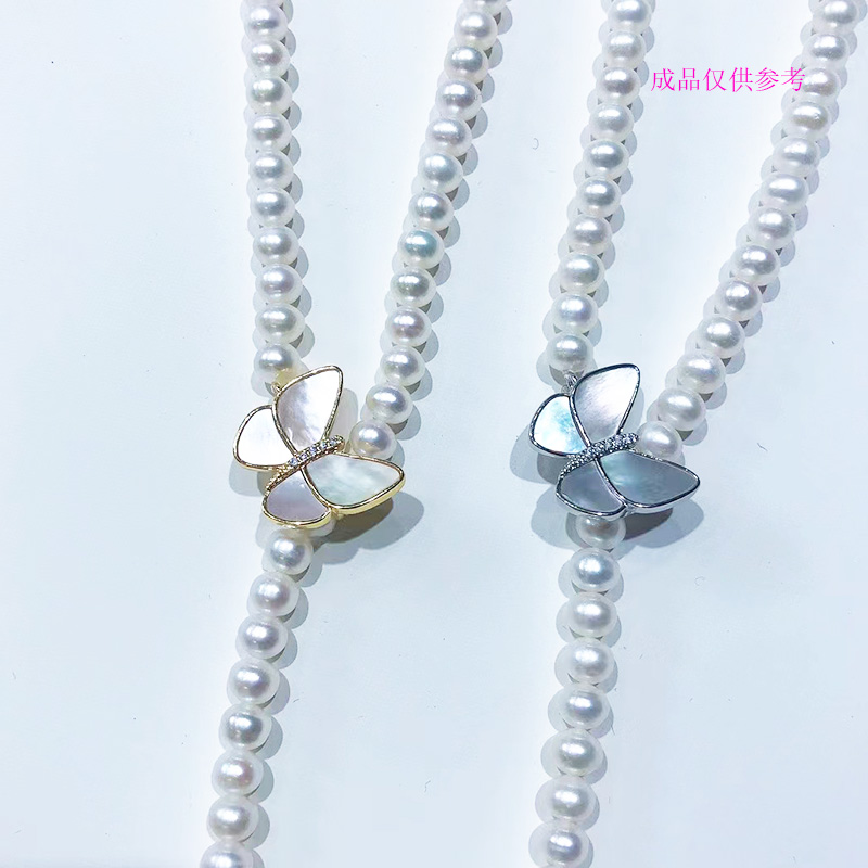 镀金贝母扣毛衣链夹扣蝴蝶结扣