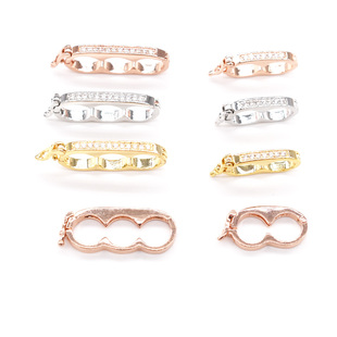 新款双层DIY珍珠八8字夹扣项链定位扣夹层夹扣长款毛衣链夹扣配件