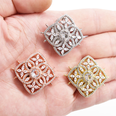 珍珠镀925银珍珠手链扣 三排多排项链扣 女款长款毛衣链插扣 卡扣