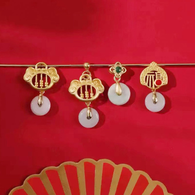 万能链别针镀沙金瓜子扣小平安扣