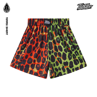 TEARSANDSWEAT锐哥同款篮球男速干运动短裤夏季豹纹青蜂侠印花沙