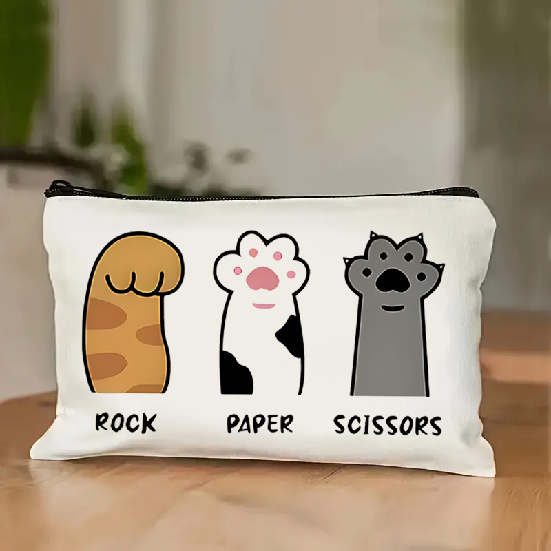 可爱猫咪卡通化妆包女便携帆布笔袋收纳包学生小包包卡通可爱猫咪