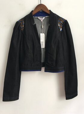 淑女装短外套牛仔衣高腰短款
