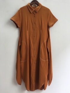 (100元2件) 女子*huise夏装新款棉麻短袖连衣裙N18X315266