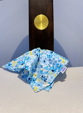 【英国进口Liberty】高端精品系列100支纯棉花色方巾发圈盘发发饰