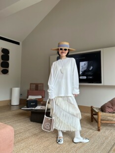 出口订单精品｜日单三宅重工艺高温褶皱撞色流苏半身裙四季好搭配