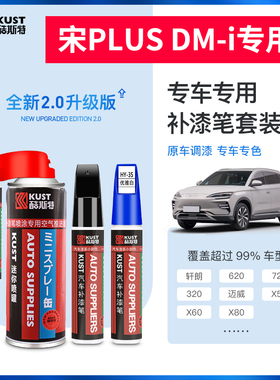 比亚迪宋plusdmi补漆笔时光灰ev冠军版车漆修复雪域白灰色自喷漆