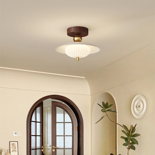 中古风过道灯时尚创意飞碟吸顶灯法式复古阳台走廊玄关入户门厅灯