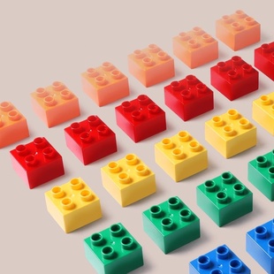 兼容乐高大颗粒积木桌2X2厚4孔正方形高砖称斤散装配件拼装玩具墙