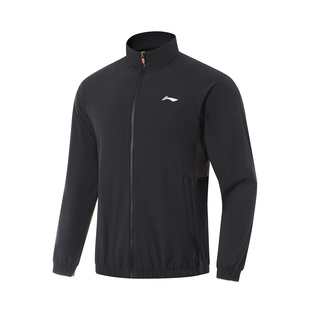 中国李宁2024新款男子健身系列夹克拼色长袖立领开衫外套AJDU205