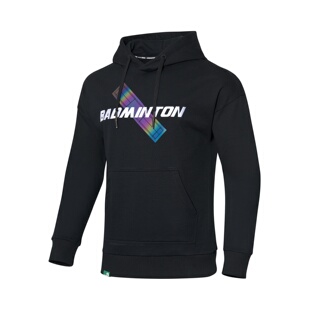 中国李宁羽毛球服男款长袖连帽打底套头上衣运动外套AWDP861