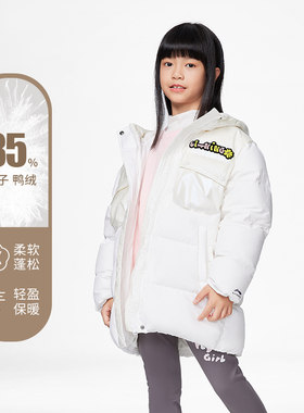 李宁中长女款保暖羽绒服儿童