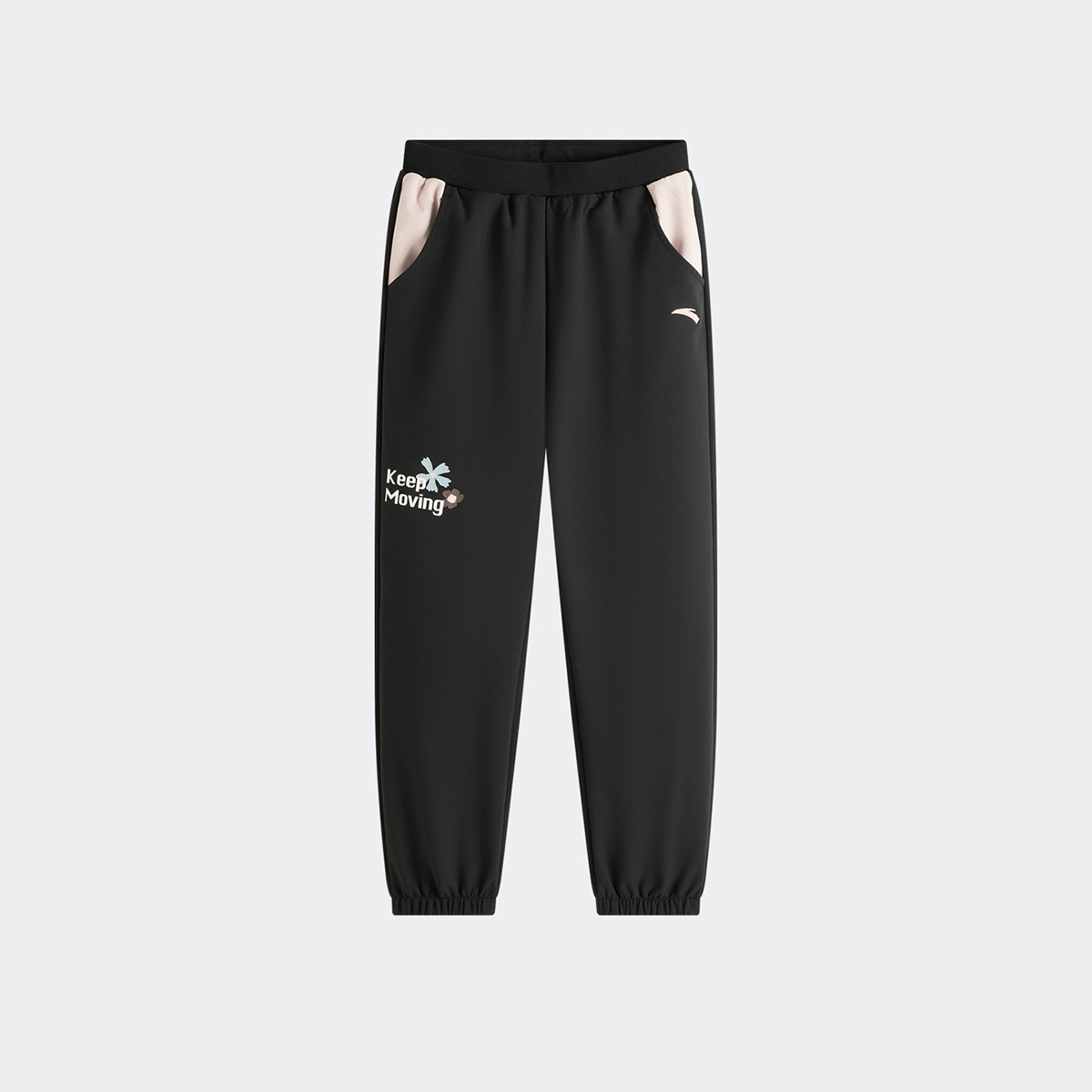 ANTA/安踏冬季新款女大童户外时尚休闲加绒梭织运动长裤362546509