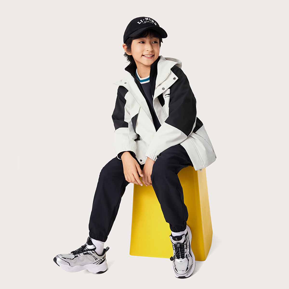 中国李宁男女小大童运动生活加绒宽松三合一运动风衣套装YWBU042,童装/婴儿装/亲子装,风衣,淘宝优惠券,粉丝福利购,淘宝优惠卷