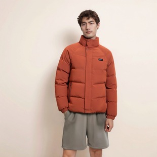中国李宁健身系列男子防风透湿鸭绒短羽绒服立领保暖外套AYMT059