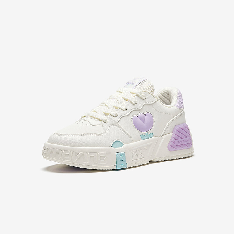 ANTA/安踏儿童2023新品秋冬女大童皮面系带板鞋休闲鞋322348003