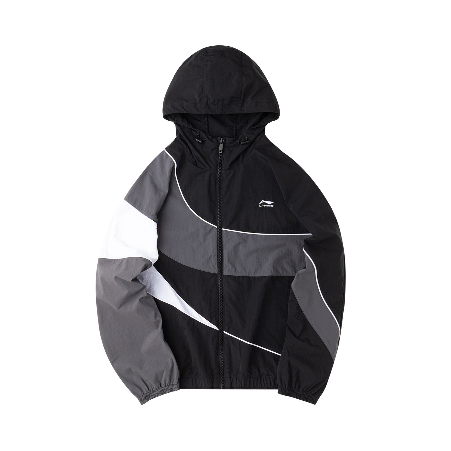 中国李宁运动服男子新款风衣连帽拉链梭枳夹克开衫外套 afdq395
