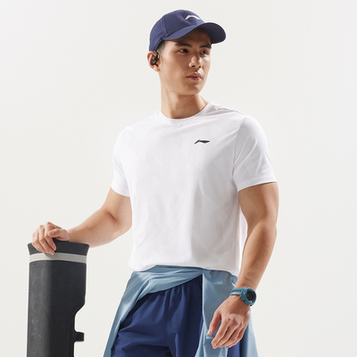 李宁健身系列高弹力速干排湿短袖