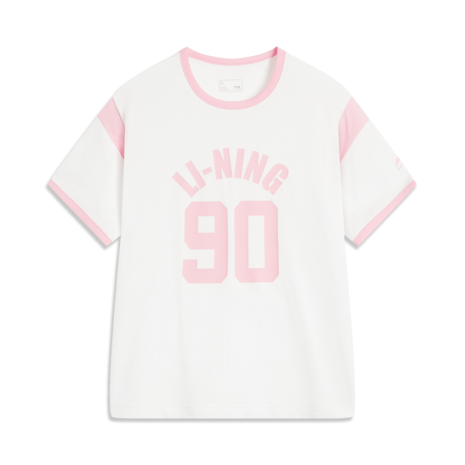 李宁圆领短袖女童T恤宽松舒适