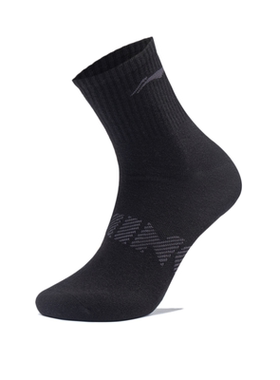 中国李宁袜子2023秋冬季新款男子吸汗透气运动休闲中筒袜AWST011