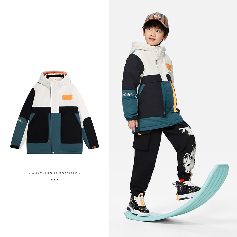 李宁儿童常规中长保暖运动羽绒服