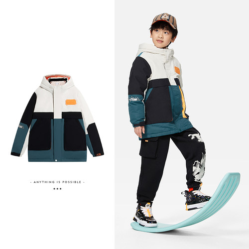 李宁儿童常规中长保暖运动羽绒服