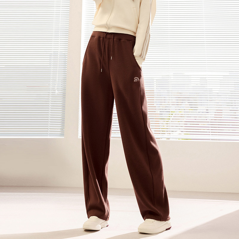 ANTA/安踏冬季新款女子户外时尚加绒保暖宽松休闲长裤962448302