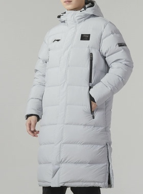 中国李宁中长款羽绒服男女同款保暖舒适羽毛球训练外套AYMT123