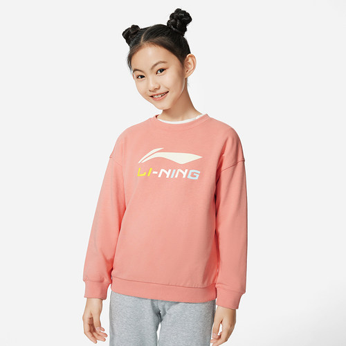李宁卫衣保暖女款针织长袖运动