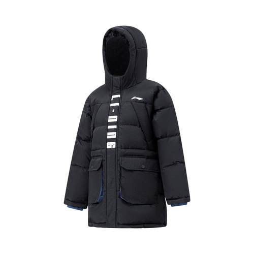 李宁男生常规保暖中长款羽绒服
