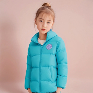 中国李宁童装短羽绒服女大童运动生活系列连帽宽松鸭绒服YYMT042