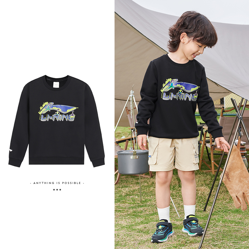 李宁秋冬男女同款棉休闲保暖卫衣