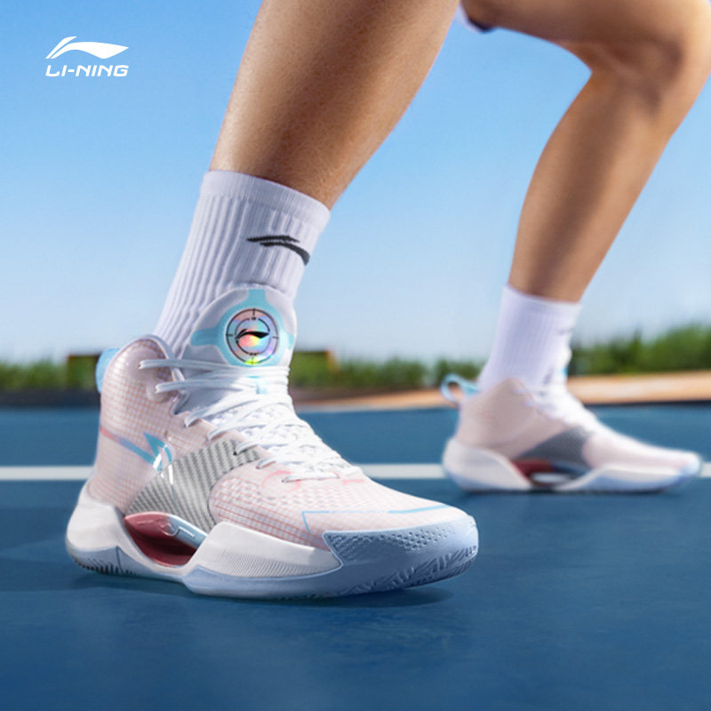 中国李宁超轻男轻量高回弹中帮减震抗扭转专业比赛篮球鞋ABAT115