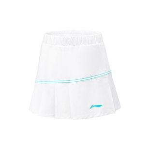 中国李宁羽毛球系列拼色中腰百褶裙休闲女款透气直筒短裙ASKU120