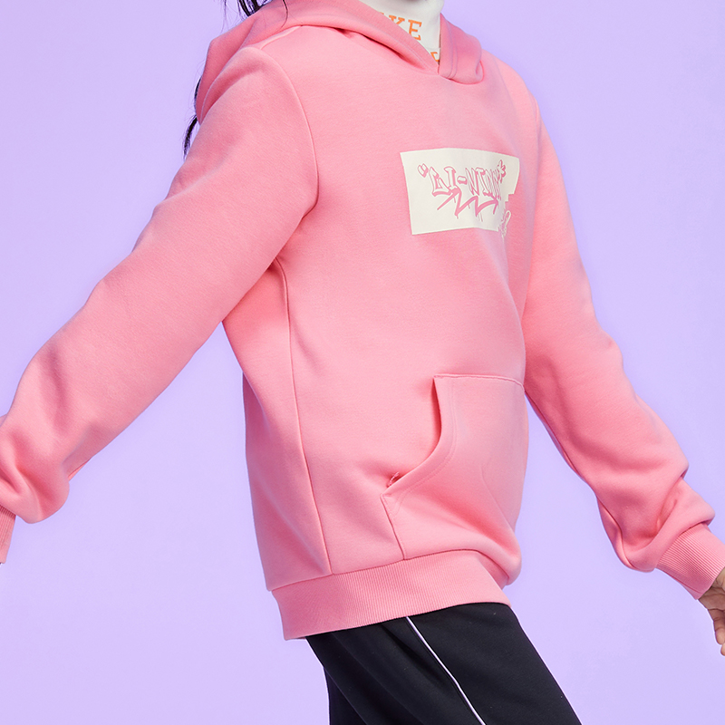 李宁春儿童加绒休闲套头运动卫衣