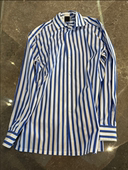 奢牌同源进口色织棉条纹长袖 天空之海 通勤显瘦衬衫