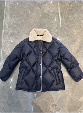 -优雅的碰撞|BC风意式毛领拼皮撞色奢华羽绒服