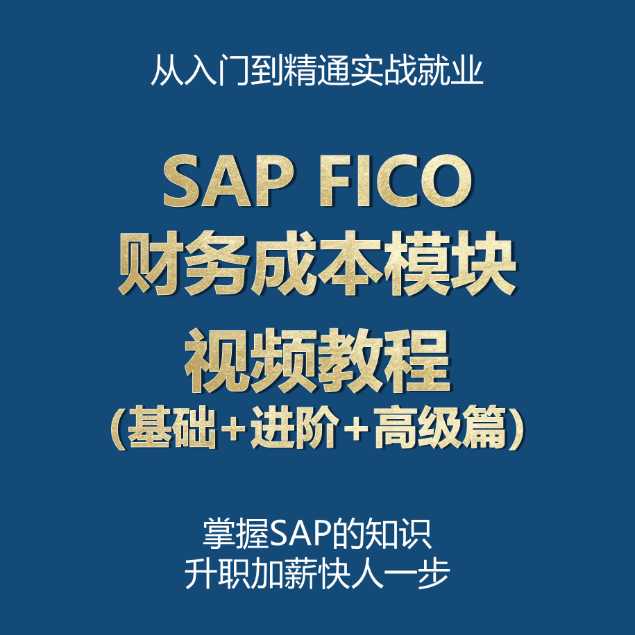 sap fico财务模块fico财务成本视频教学教程 基础,进阶,高阶