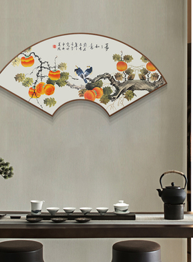 新中式扇形装饰画玄关