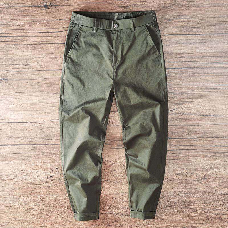 MAROLIO~日系男士休闲裤子小直筒纯棉商务通勤简约纯色工装长裤,男装,大码下装,淘宝优惠券,粉丝福利购,淘宝优惠卷