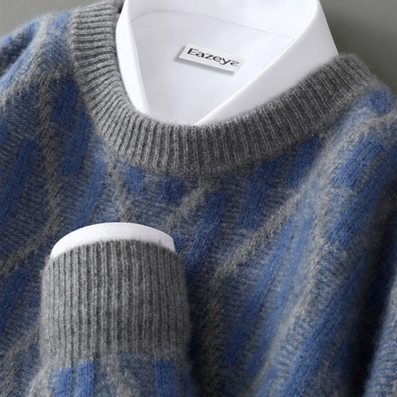 STIFER GENNE羊绒衫男100纯羊绒秋冬季双股加厚高端男士针织毛衣