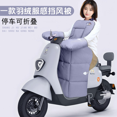 小型电瓶车专用挡风被冬分体加厚