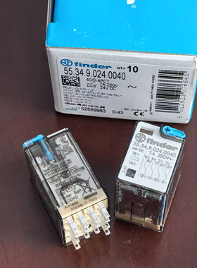 芬德新款55.34.9.024.0040 DC24V意大利finder正品14脚中间继电器