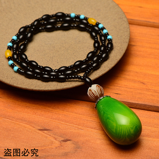 佛心果菩提吊坠 红蓝紫粉绿彩色菩提子老油果项链毛衣链挂件配饰