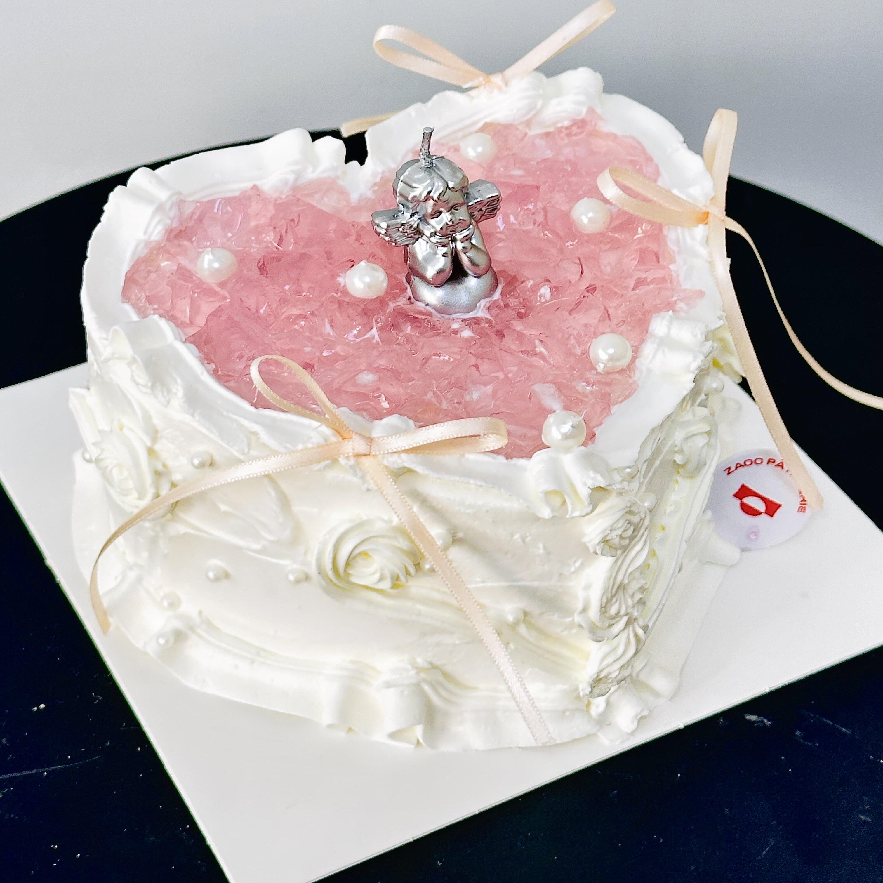 网红韩系银色丘比特小天使蜡烛蛋糕装饰插件love爱心蜡烛甜品装扮
