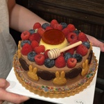 网红米菲兔饼干蛋糕装饰摆件莓果布丁米菲蛋糕木质蜂蜜棒甜品烘焙